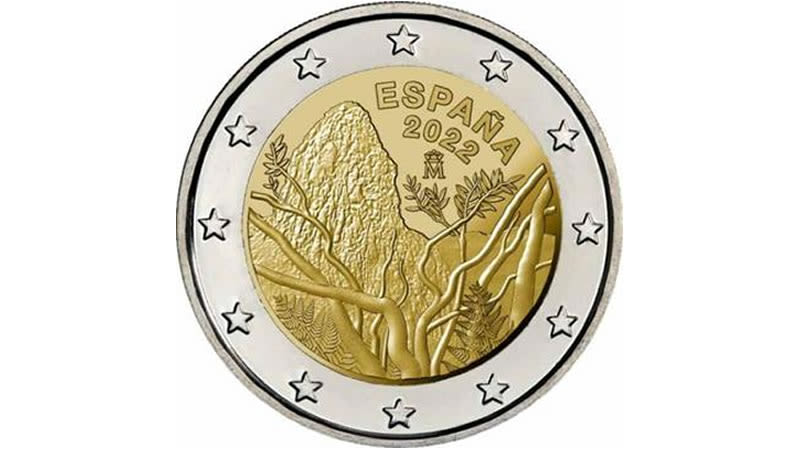 2 euro coin spaign garajonay national park la gomera canary islands 