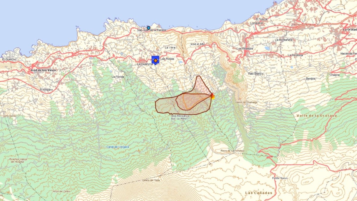 New fire outbreak in Tenerife in San José de los Llanos