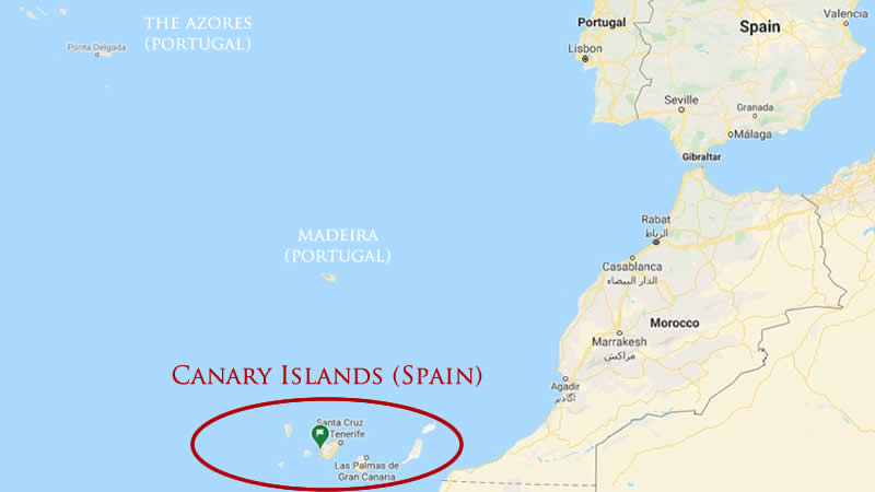 Mas Interpunkce Fin Le Lanzarote On World Map Pohon Oh Ostroj   Spain Canary Islands Location World Map.1593022829 