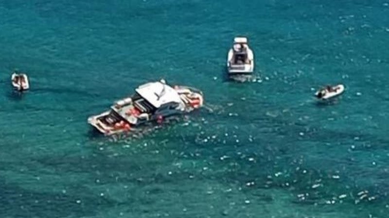 boat sunken corralejo fuerteventura canary islands 