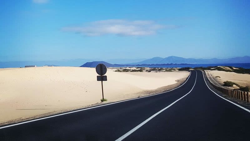 Road corralejo parque holandes fuerteventura closed