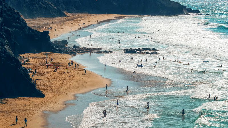 Mal Nombre Beach on the South East Coast of Fuerteventura Stock