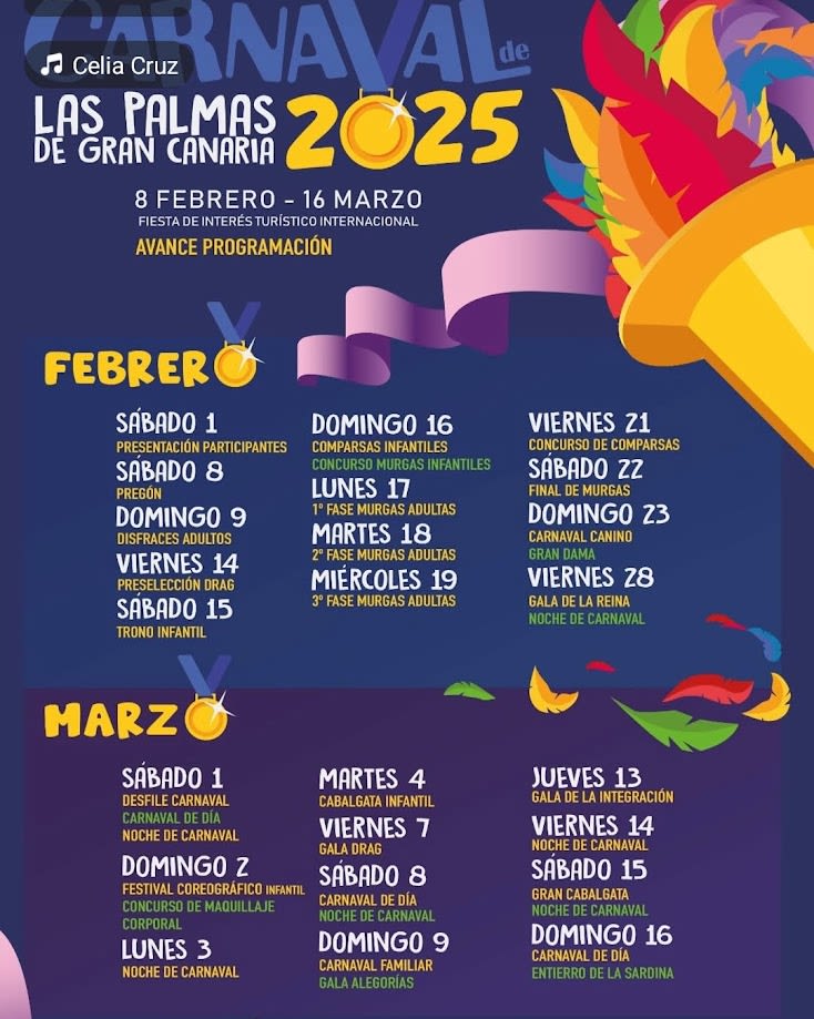 Las Palmas de Gran Canaria Carnival 2025 Dates & Events