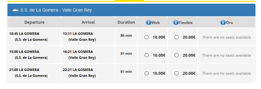 ferry fred olsen la gomera san sebastian valle granrey