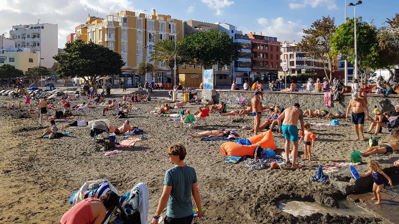 Playa Leocadio Machado The Town Beach In El Medano Tenerife