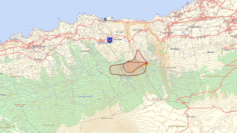 New fire outbreak in Tenerife in San José de los Llanos