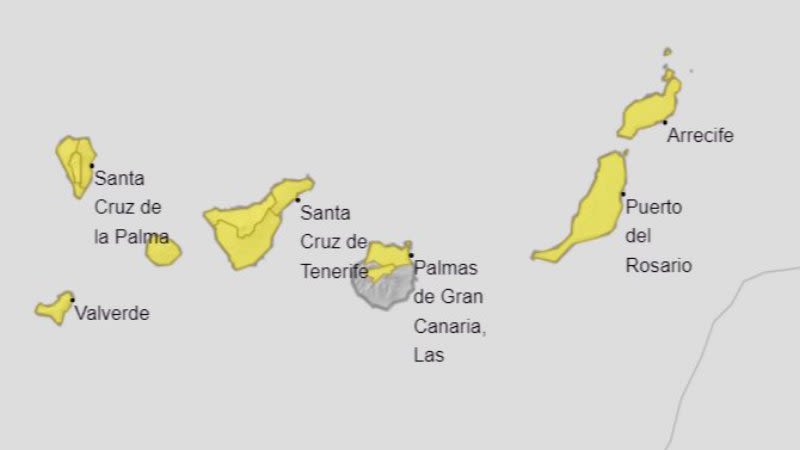 Heavy rain in the Canary Islands this Friday. Yellow warning activated also for Lanzarote, Fuerteventura and Gran Canaria