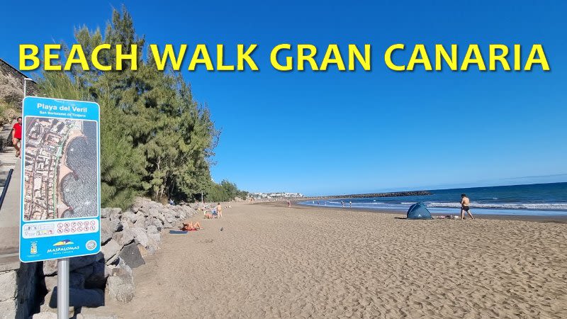 VIDEO (4K): Playa del Ingles - Walk from Anexo II to Yumbo centrum