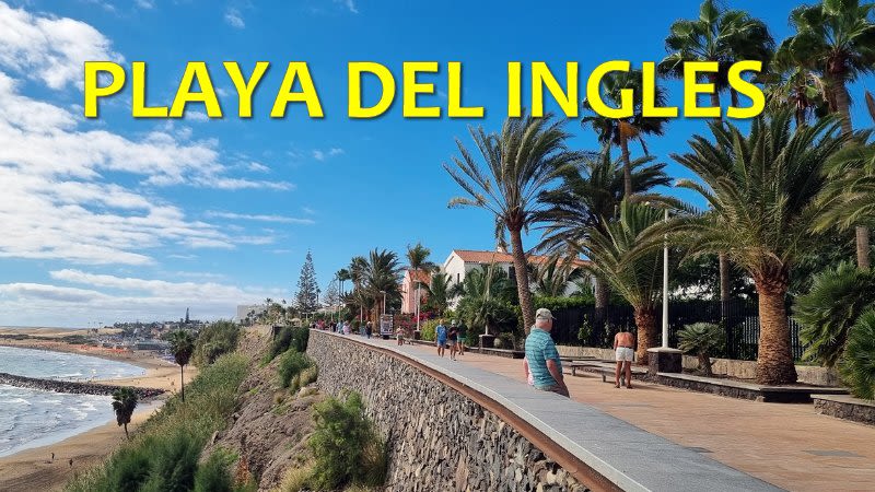 VIDEO (4K): Playa del Ingles walk from Playa El Veril to Anexo II