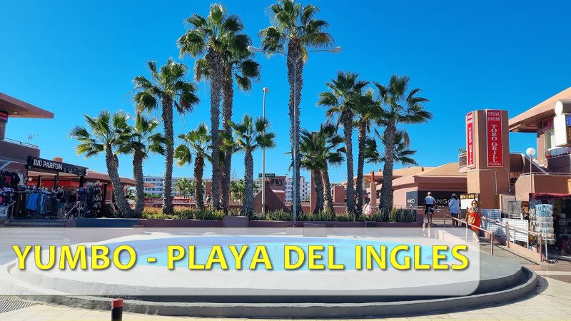 Playa del Ingles video: Walk from Yumbo to the beach - Gran Canaria 4K