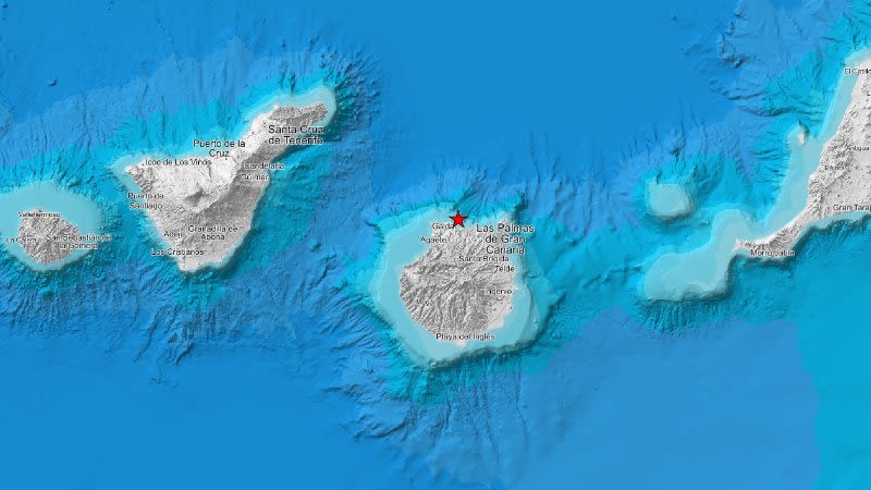 3.8 magnitude earthquake in Gran Canaria, felt in almost the entire island