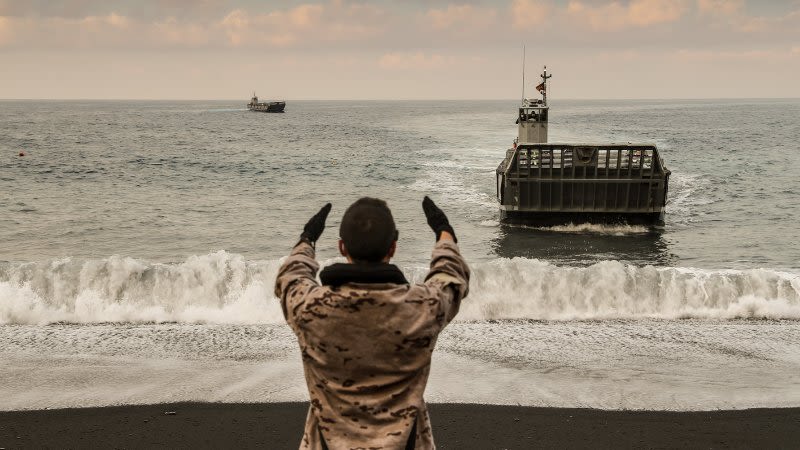 Spanish Navy helps shuttle farmers on La Palma to care for their plantations
