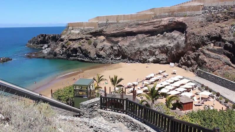 Playa de Abama, Tenerife - A public beach in front of a luxury hotel