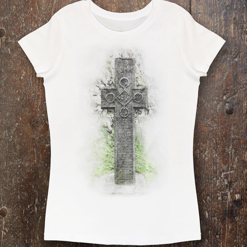 The cross white t-shirt for men / Bran Castle Store
